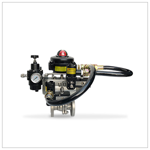 Double electric control pneumatic cut-off valve